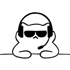 Dessin de chat avec un casque à micro