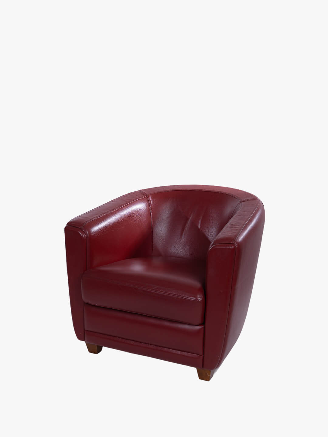 Fauteuil lounge rouge en cuir