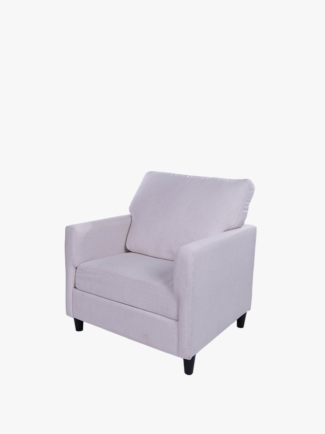 Fauteuil blanc avec pieds noirs